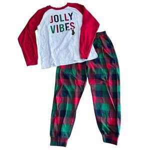 PJ Place Christmas Pajama Set Red Plaid Holiday Women's Size Medium